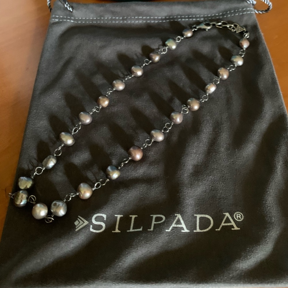 Silpada💕 Amethyst & Sterling Silver ‘pearl’ style necklace